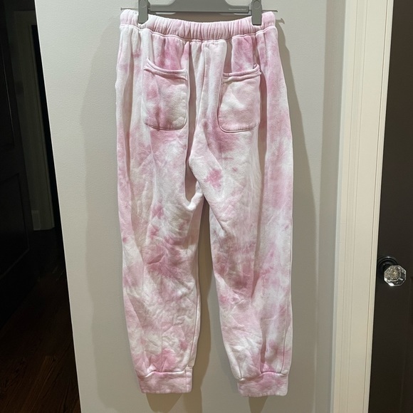 Free People Work it Out Pink and White Tie Dye Joggers - Picture 3 of 5